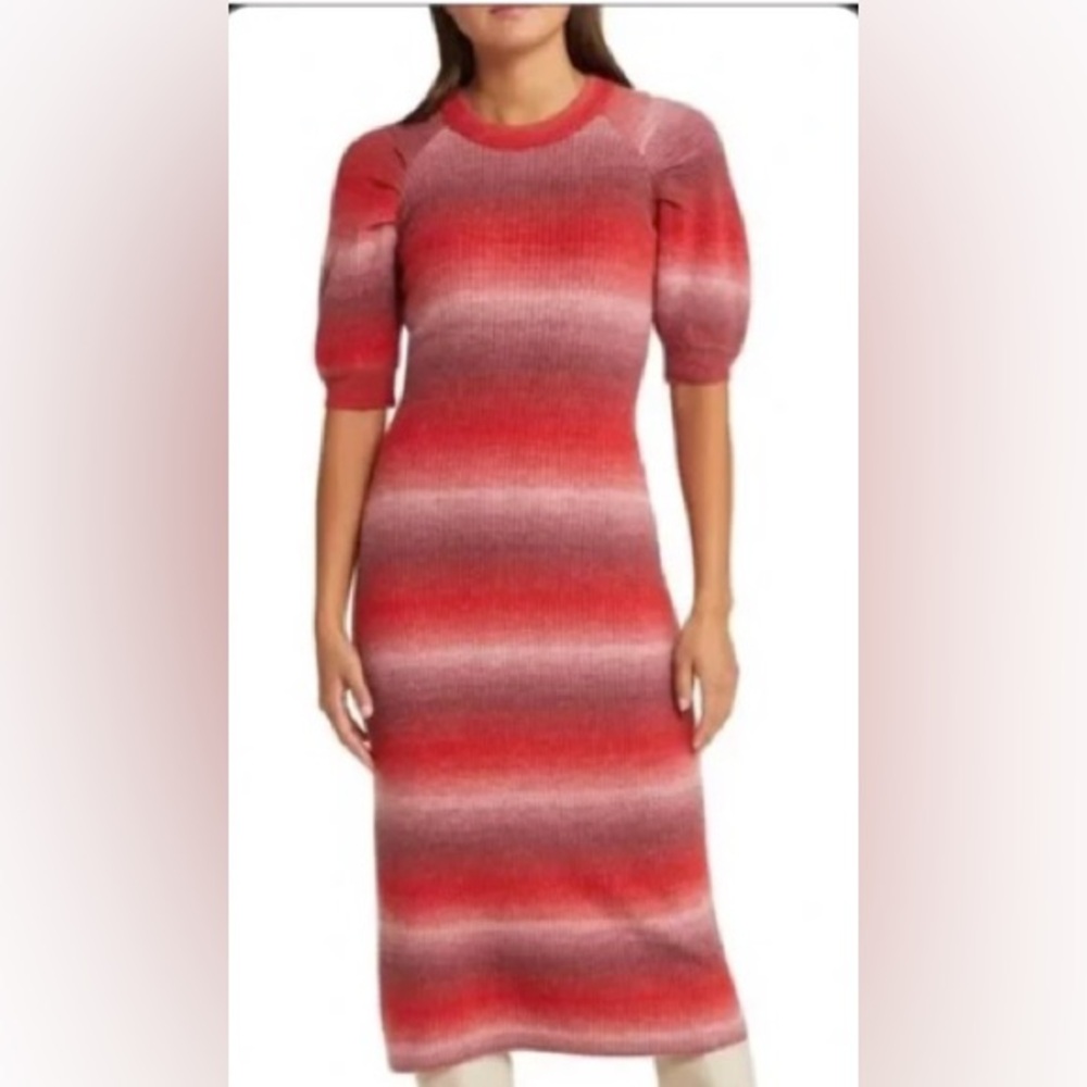 Adelyn Rae ombré sweater dress with puff sleeves
